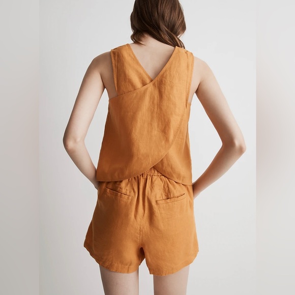 Madewell Linen Cross-back Sleeveless Top - Picture 1 of 4